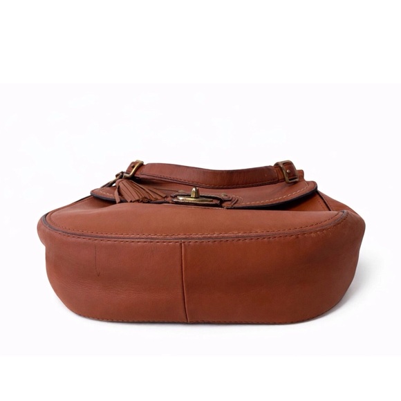 Coach Willis 19132 Tan Leather Flap Crossbody Legacy Stripe Lining - Picture 5 of 8